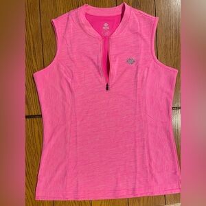 EUC MOFIZ quarter zip, sleeveless top, size medium, pink